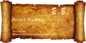 Rozsi Bianka névjegykártya